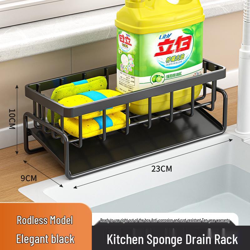 Multifunctional Kitchen Sink Organizer: Dishcloth, Sponge, Soap, Steel Wool Holder