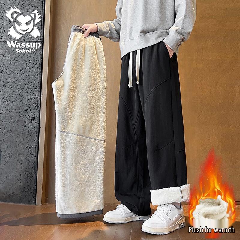 

Wassup Sohot Men s Fleece Lined Straight-Leg Casual Pants 2XL