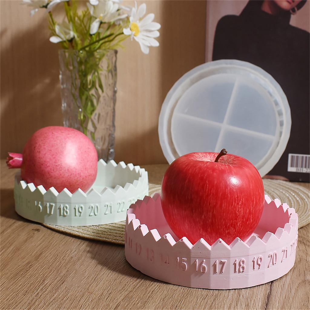 Creative Advent Calendar Countdown Number Tray Mold For DIY Holiday Decorations And Organizer Food Grade Silicone