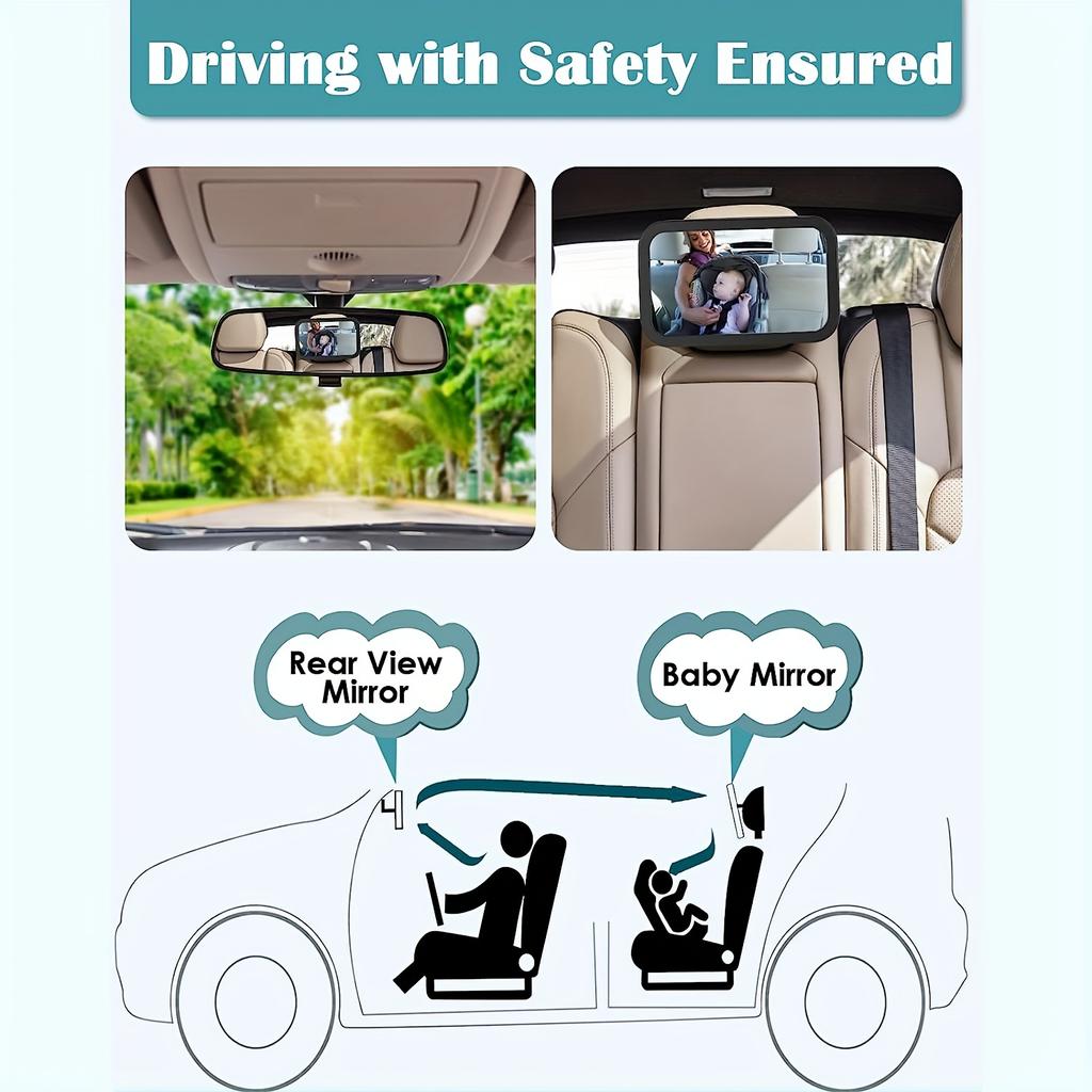 Back Baby Seat Safety Mirror For Car Headrest Rear Facing Seat Infant  Toddler Child Mirror In Car Baby Viiew Suitable For All Ages Kids Adults