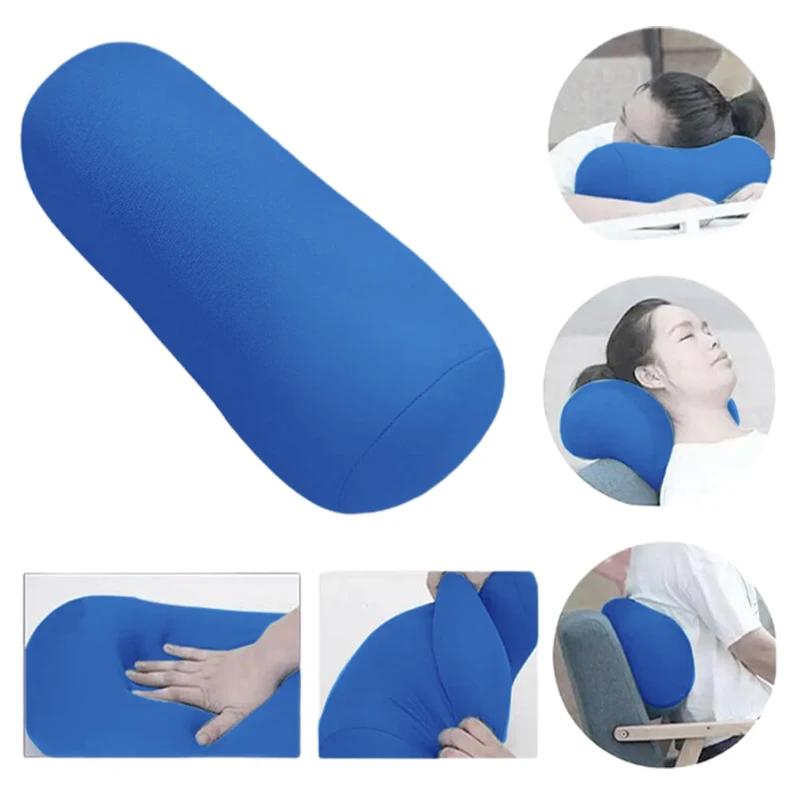 Soft Head Pillow Multifunction Foam Neck Sleeping Cervical Office Travel Nap Pillow Microbead Back Cushion Roll Cylinder Throw
