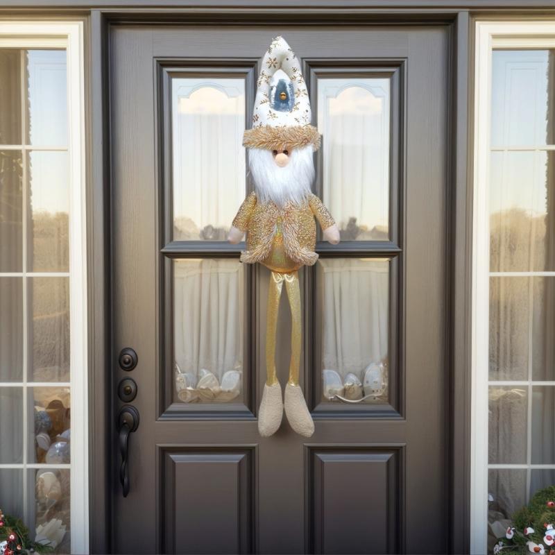Christmas Doll Door Ornament Multipurpose Long Leg Doll Hanging Decoration For Tree Door Handle Bookshelf Curtain Window