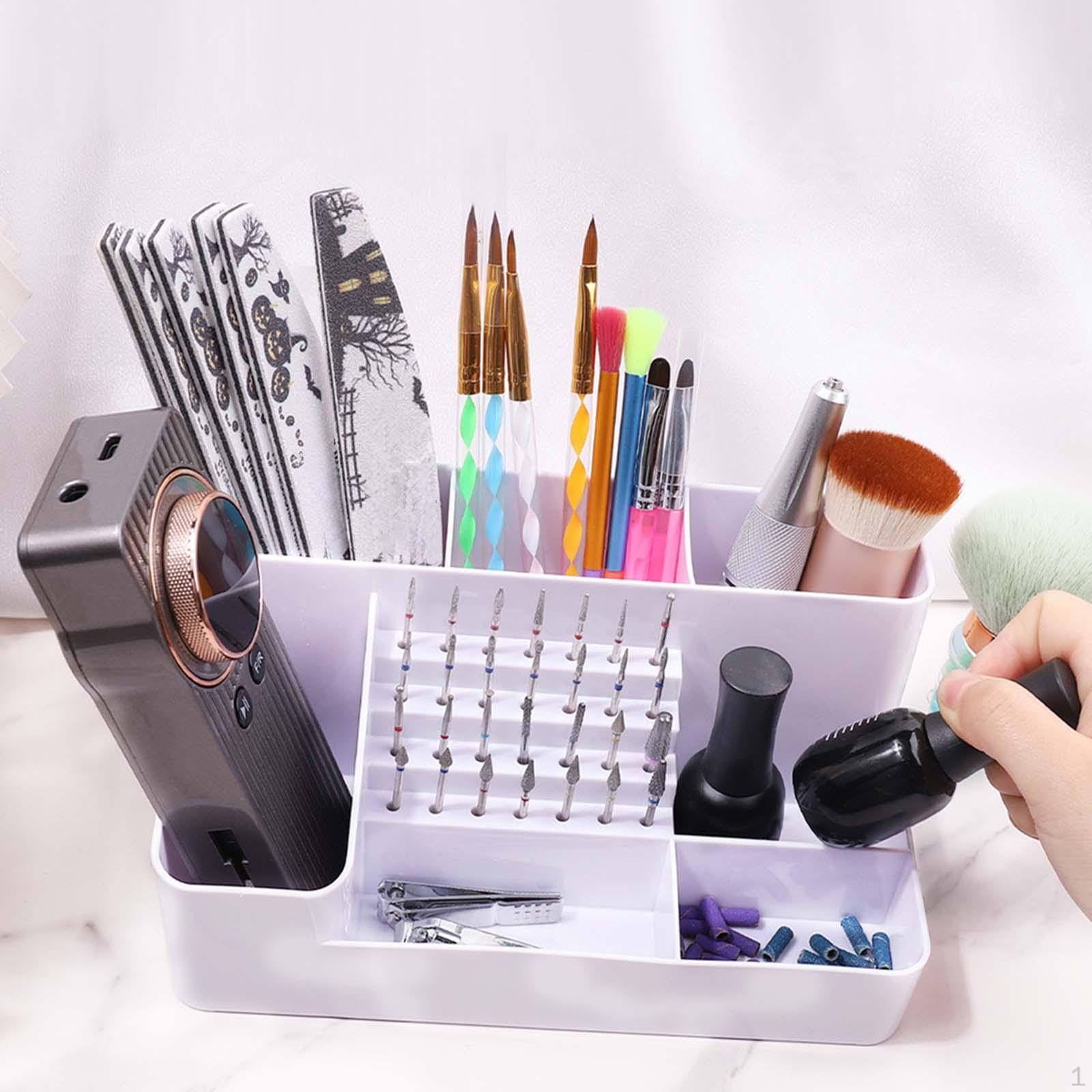 

Органайзер для шлифовки и полировки ногтей, держатель для насадок на 28 отверстий, коробка для хранения, подставка для дрели White