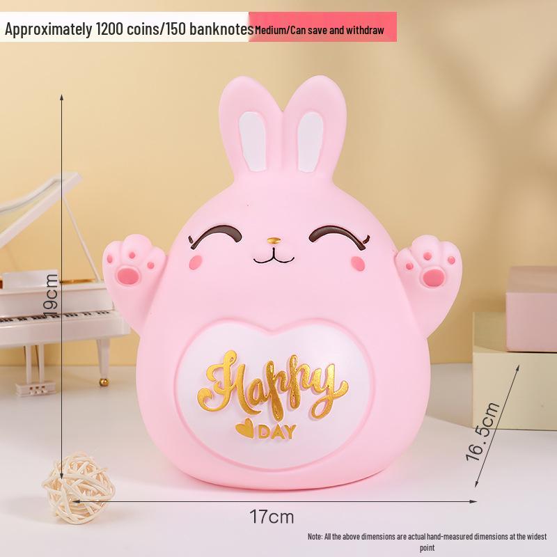 New Deer Cartoon Large Piggy Bank: Net Red Savings Bank for Girls, Kids' Gift