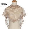 Soft Lightweight Neck Accessory Hollow Lace Triangle Scarf for Women, Grape Pattern Fringe Retro Style Fringed Trim Solid Color Shawl Wrap,