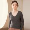 Women's V-Neck Cashmere Striped Slim Fit Long Sleeve Sweater - Warm Autumn/Winter Base Layer