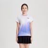 Li Ning Badminton Series Sports Breathable V-Neck Pullover Quick-Dry Short Sleeve T-Shirt Moisture-Wicking Training Wear Women Tops AAYU212-1