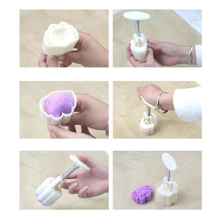 Flower Shaped Plastic Mooncake Stamps Mooncake Moulds DIY Baking Accessories