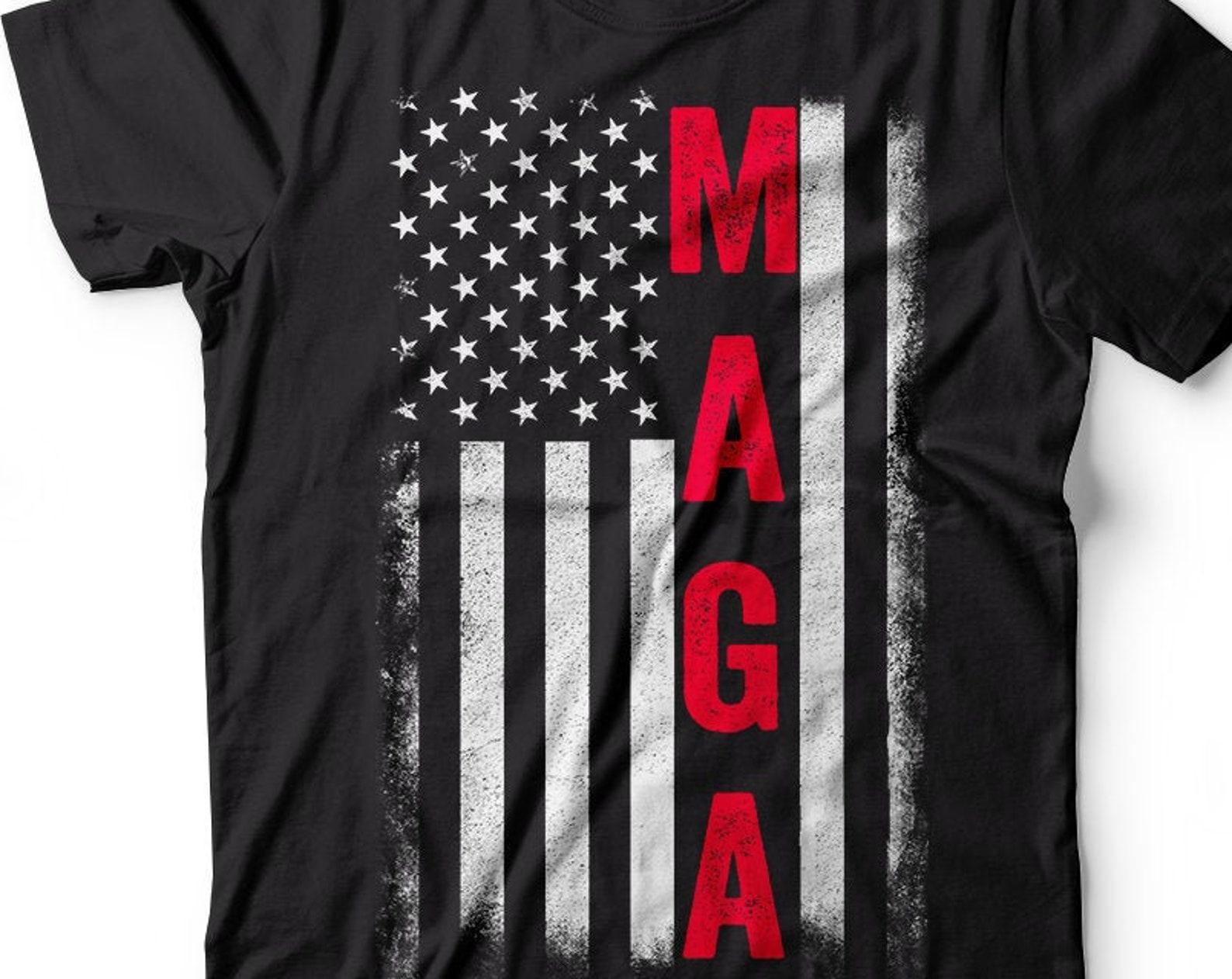 MAGA Flag T-Shirt: Donald Trump 2024 Election, USA Tee L