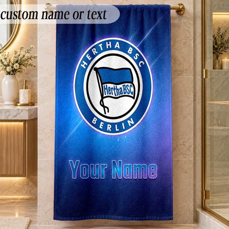 Beach Towelhertha Bsc Custom Name Text Personalized Soft Towel for Beach Pool Indoor Home Decor Gift