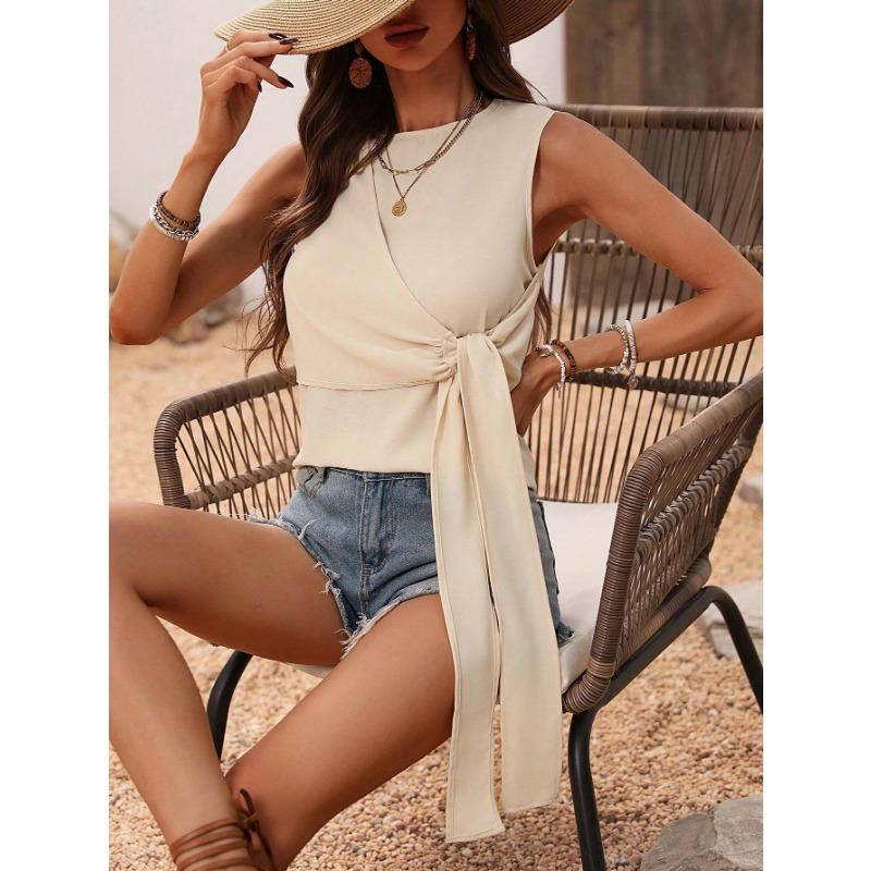 New Summer Style Loose Slim Irregular Sleeveless Shirt Feminine and Versatile Top