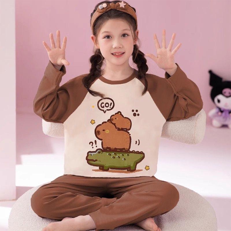 2026 Trendy Kids Cartoon Pajama Set: Long Sleeve, Airy & Comfortable for Spring/Autumn