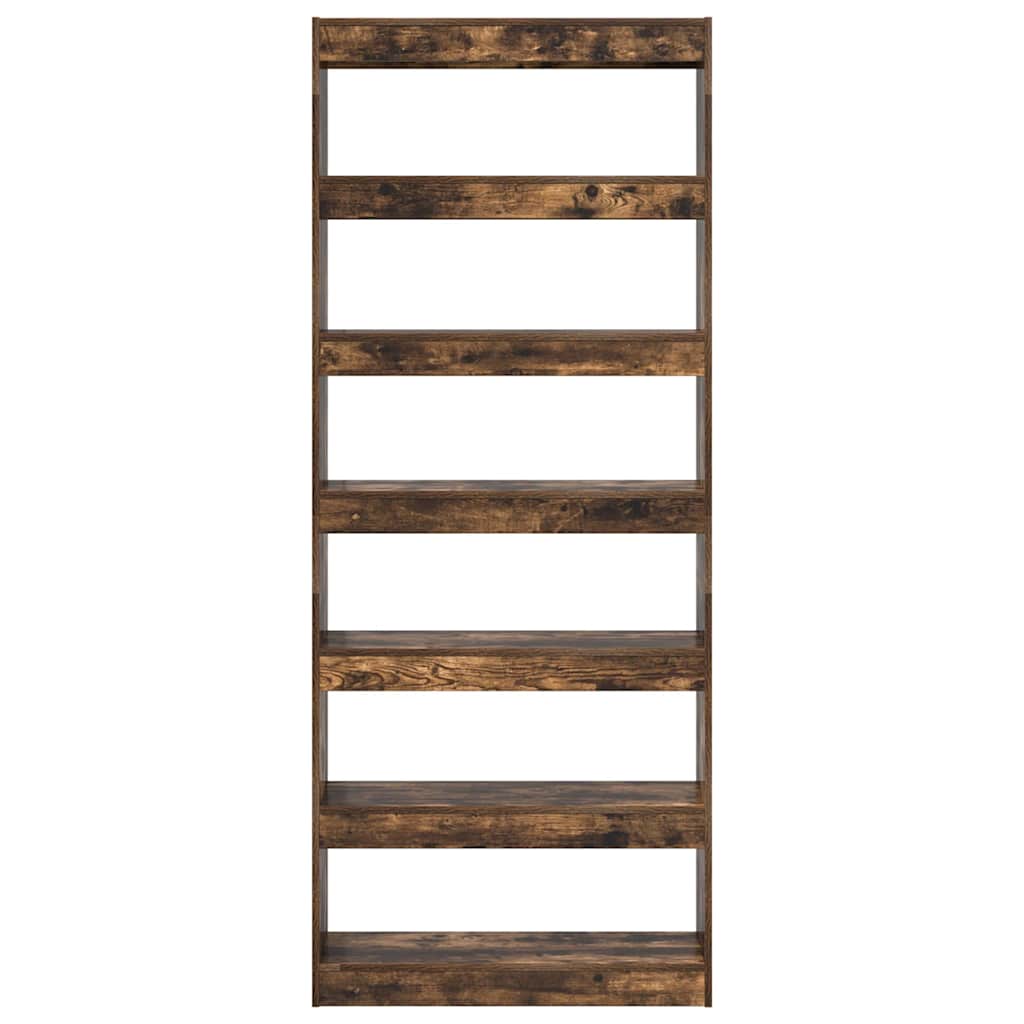 Bookshelf Smoked Oak 80 x 30 x 198 cm Engineered Wood