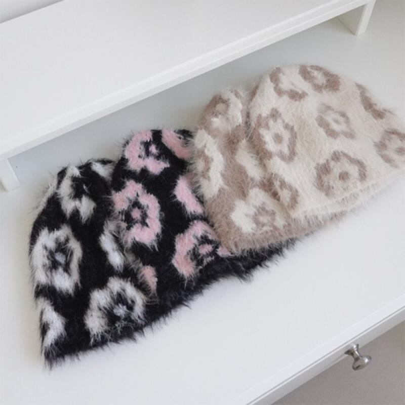 Women s Knit Hat Street FW Fur Beanie C8445_Beige