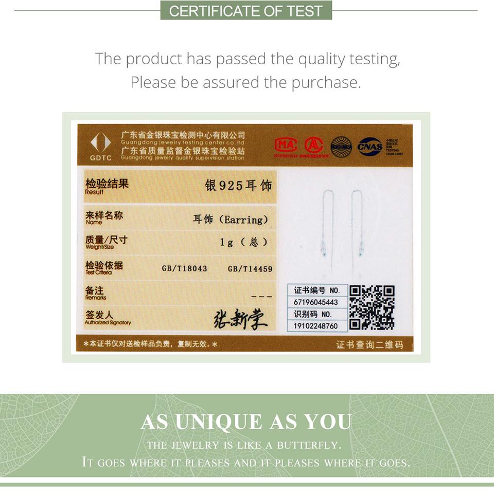 BAMOER Authentic 925 Sterling Silver Cercei The Feather Brand Original Fashion Women