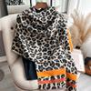 Luxury Leopard Winter Cashmere Scarf Women Design Warm Pashmina Shawl Wraps Bandana Female Thick Blanket Soft Bufanda Foulard