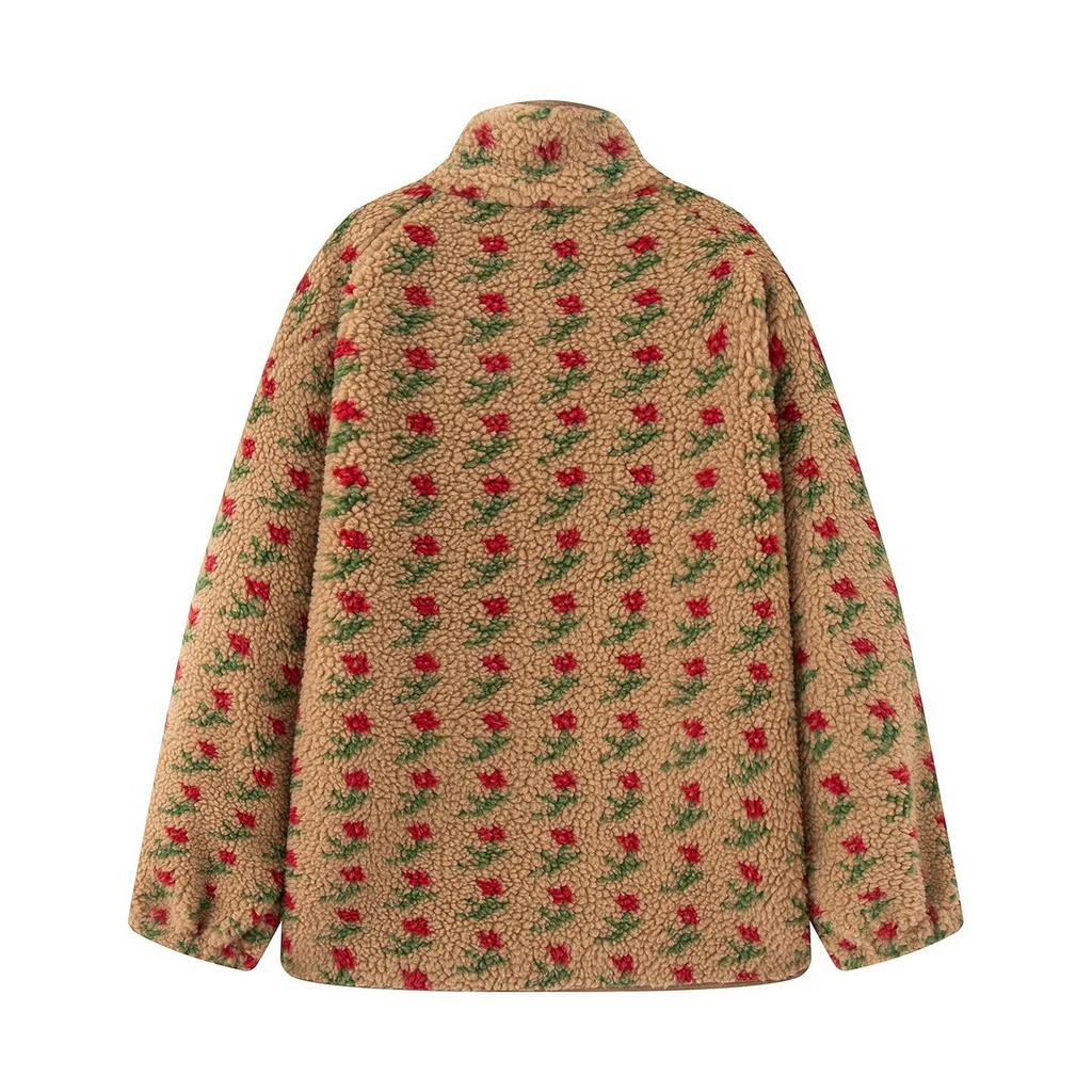 Women's Faux Suede Button Jacket Oversized Gathered Hem Short Length Coat Casual Vintage Outerwear With Pockets