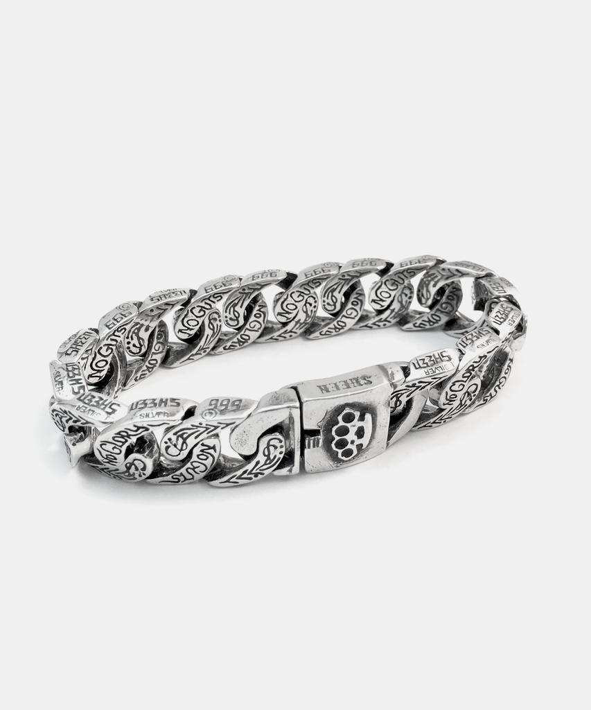 Sheen666 No Things No Glory Silver Bracelet