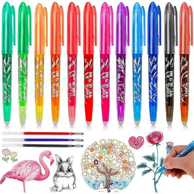 8/12 Piece Collection Multi-color Erasable Gel Pen 05mm Kawaii Pens Writing Creative Drawing Tools Office School Supply Stationery