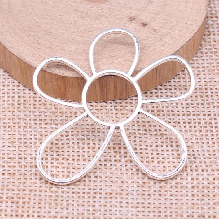 Large Hollow Flower Pendant Charms for DIY Craft Jewelry Making Supplies 48x42mm