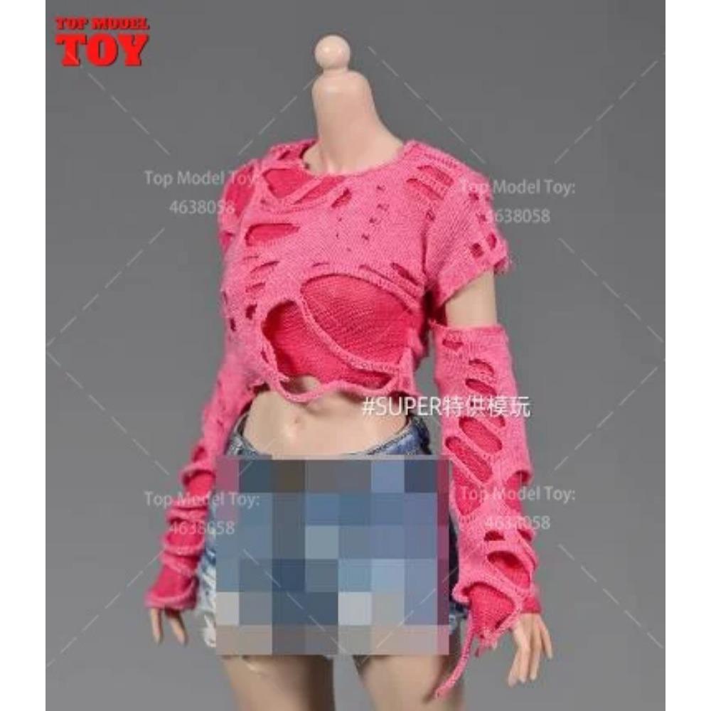 1/6 Roztrhané tričko Džínové šortky Kalhoty Vesta Kryt nohou Oblečení Modelová postava 12'' TBL JO Worldbox Akční figurka ženského vojáka Tělo