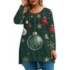 Women's Fashionable Casual Long Sleeved Plus Size  Print Top Plus Size Floral Print Top