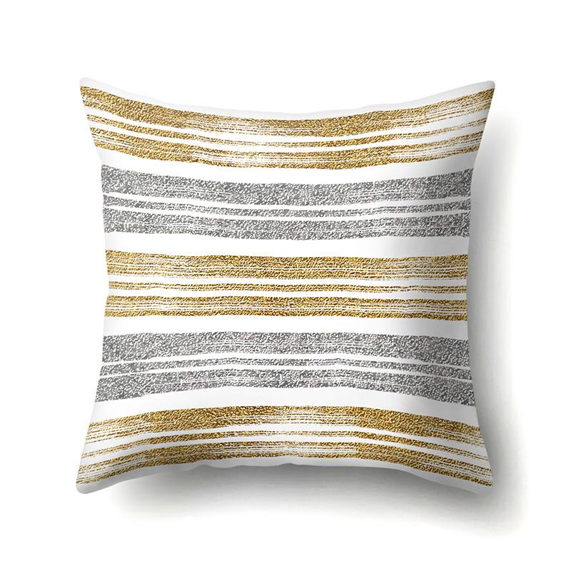 Polyester Pillow Case Decoration Home Gilt Printing Pillow Case Waist Cushion Cover Car Cushion Head Cushion Cover