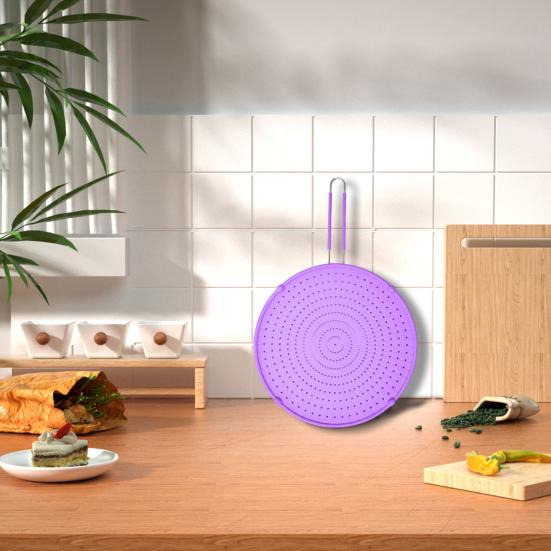 Protezione dagli schizzi di grasso, resistente al calore, antiaderente, per uso alimentare, con manico lungo, in acciaio inossidabile, impedisce gli schizzi di olio, padella antiaderente