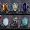 CopperLarge Stone 11x17MM Natural Labradorite Tiger Eye Ring for Women Fine Jewelry Party Wedding Anniversary Gift