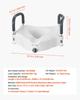 Raised Toilet Seat with Arms, 136.1 kg Load Capacity, 127 mm Lift Height, Widened Commode Elevated Toilet Seat Riser with Padded Handles for Seniors,