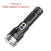 30W P50 COB Strong Light Flashlight Portable Rechargeable Bright Household LED Lamp Built in Battery with Power Display