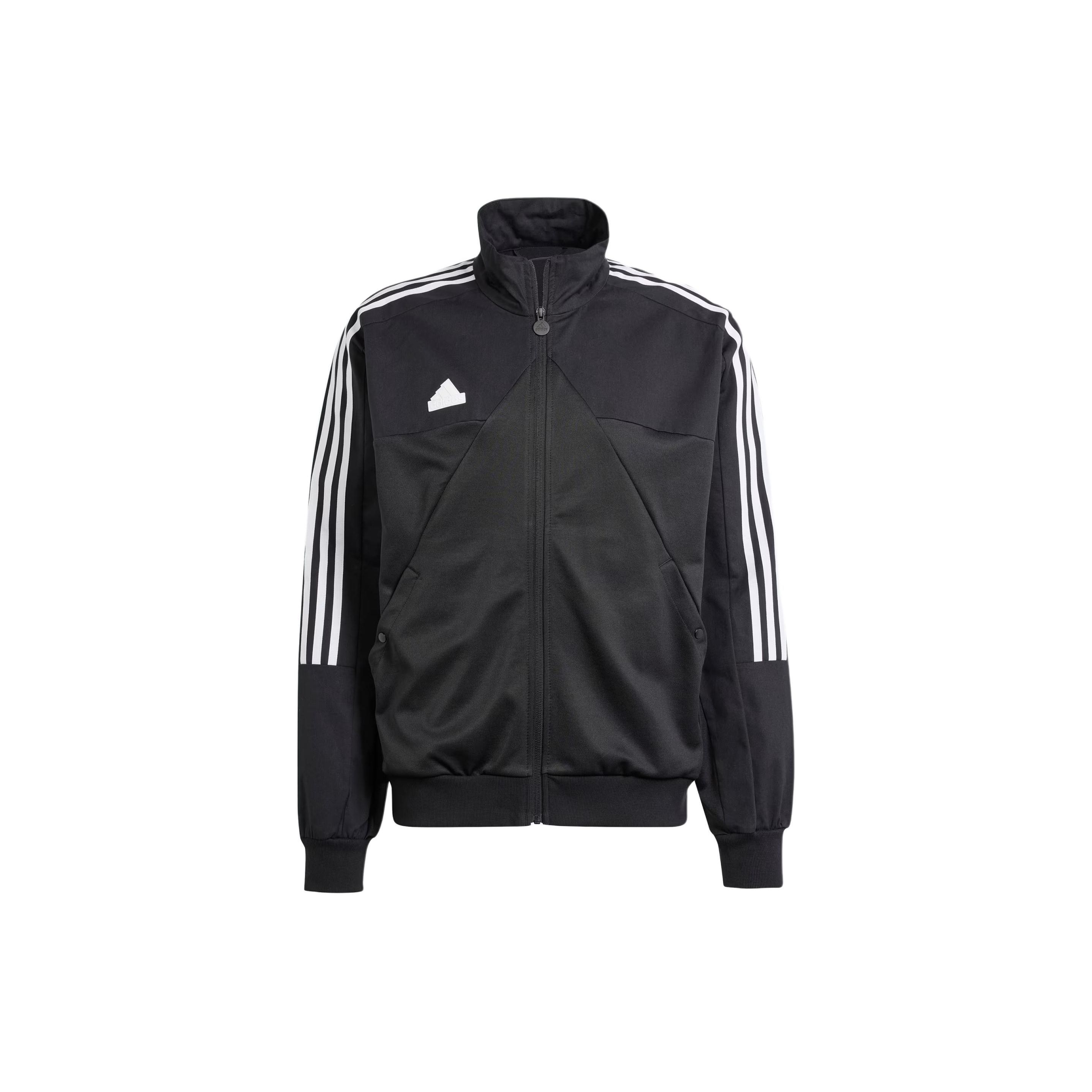 

Adidas Tiro Material Mix Track Jacket Striped Stand Collar Zip Long Sleeve Retro Sports Jacket Men Jacket Black IP3780 S