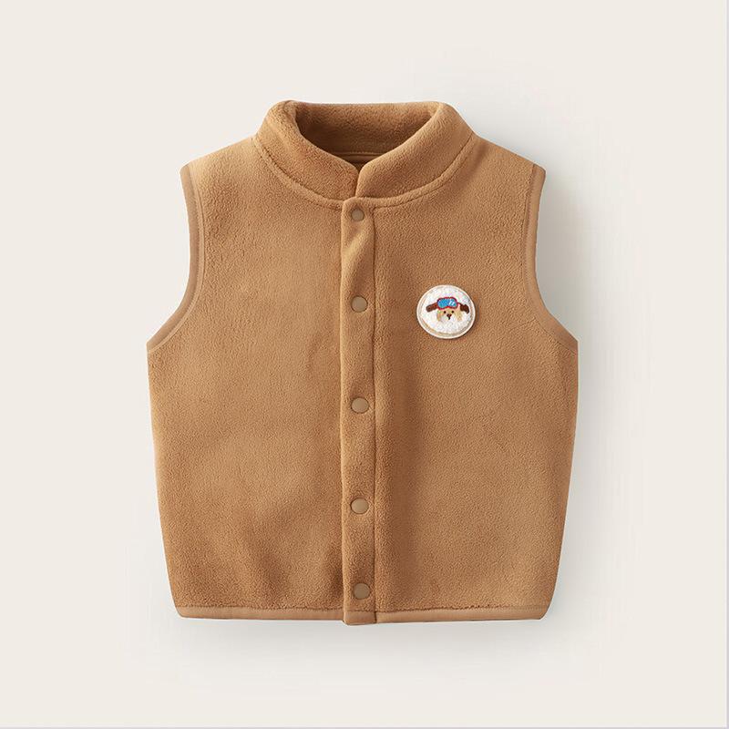 

Детский жилет с рисунком щенка, верхняя одежда для девочек и мальчиков, пальто, весенне-осенняя детская одежда, утолщенный бархатный кардиган для младенцев, жилеты, новые 90