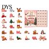 Advent Calendar Box 24-Day Christmas Hair Clip Calendar, Girls Countdown with Holiday Accessories Set 24 Cute Hairpins, Party Gift, DIY Sweet Style