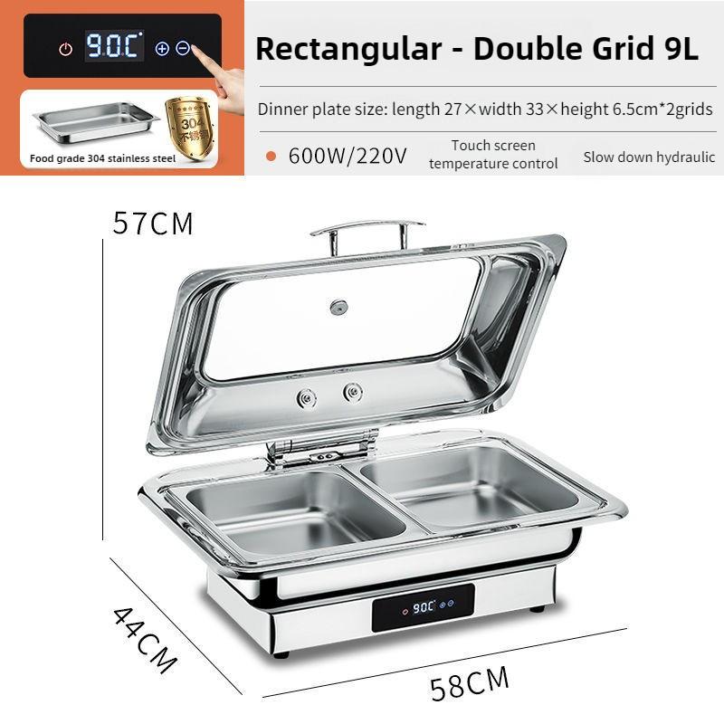 Elektrischer Chafing Dish mit großer Kapazität Buffet-Set Partys Speisen-Buffetwärmer Restaurant Einstellbare Temperatur Kochfeld