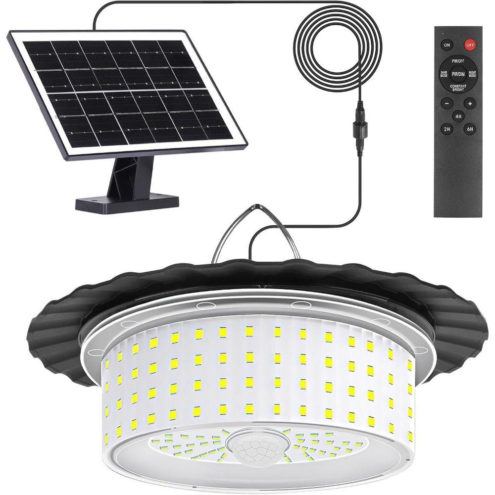 244 LED Solar Pendant Light Solar Powered 360° Wide Angle Lighting Courtyard Sensing Lamp Motion Sensor 5 Modes
