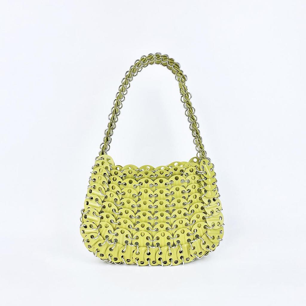 Handmade Woven Metallic Tote with Sequin Accents