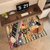 1Pc Piano keys music Printed circular carpet, home door mat, outdoor travel protection carpet A13
