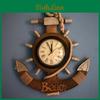 Anchorshaped Wall Clock Retro Wooden Decor Silent Quartz For Living Room