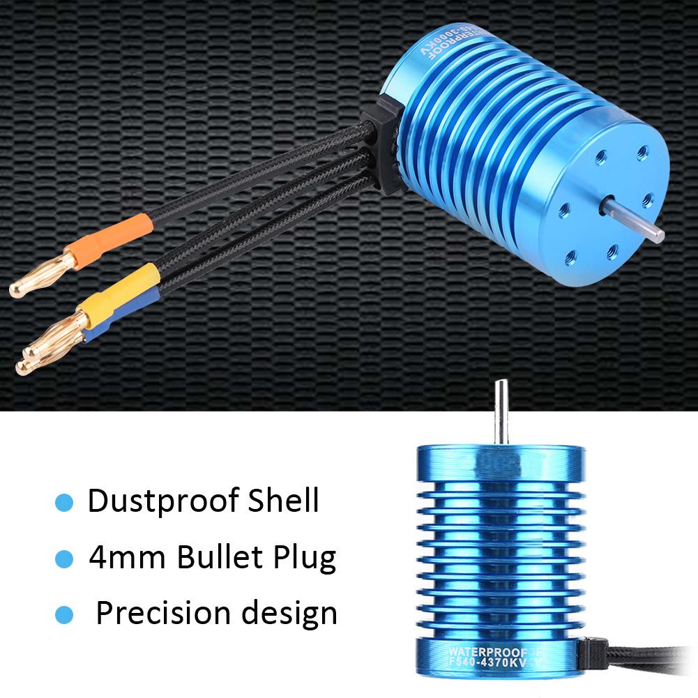 F540 4 Poles 4370KV Sensorless Brushless Motor W  Cent3.175mm Shaft for 1 10 1 12 RC Car (4370KV)