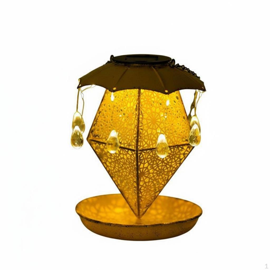 Solar Birds Feeder Lights Waterproof Weather Resistant Vintage Hollow Garden