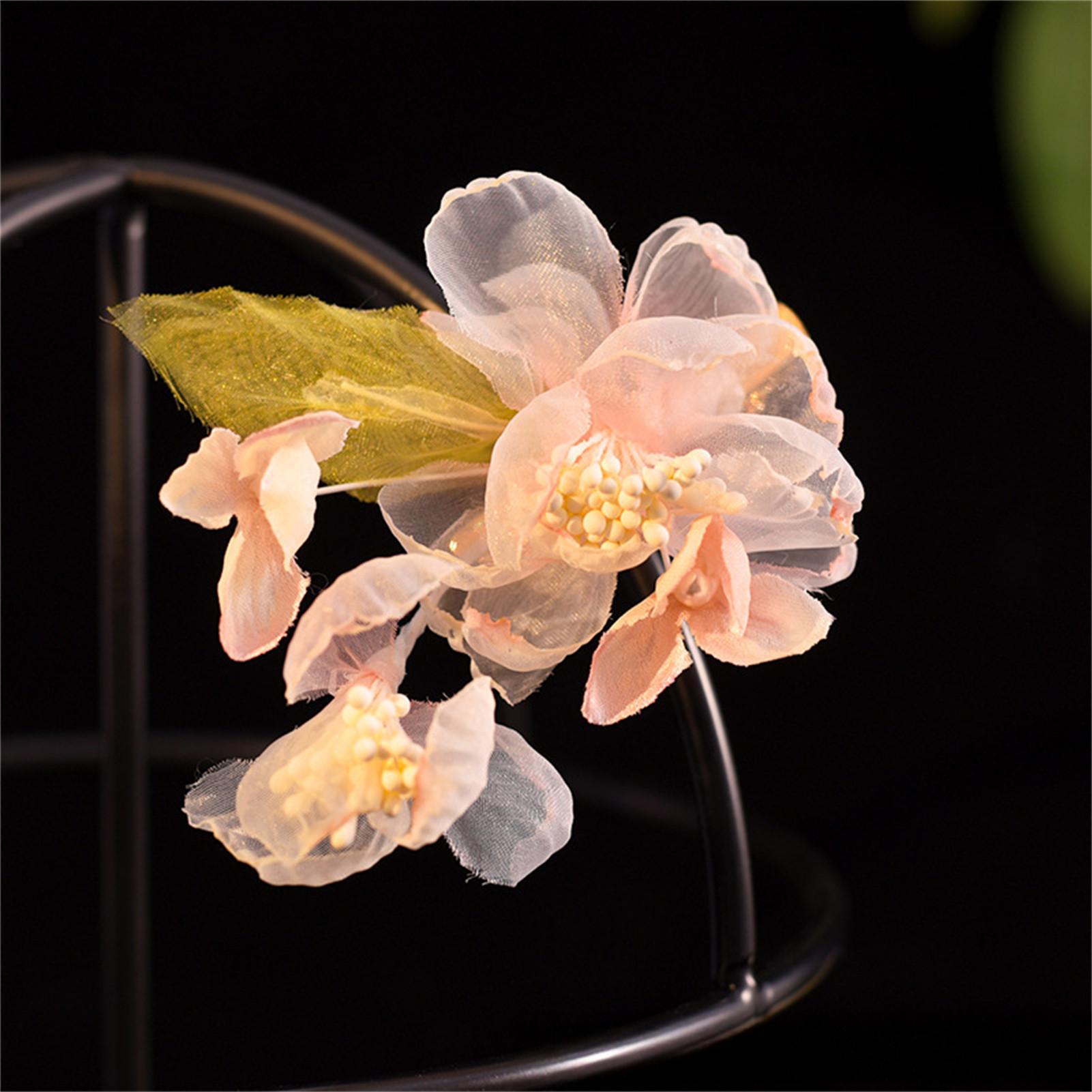 

Silk Gauze Artificial Flower Hair Clips For Kids Hanfu Hair Accessories Stage Performance Chinese Dress Hairpin