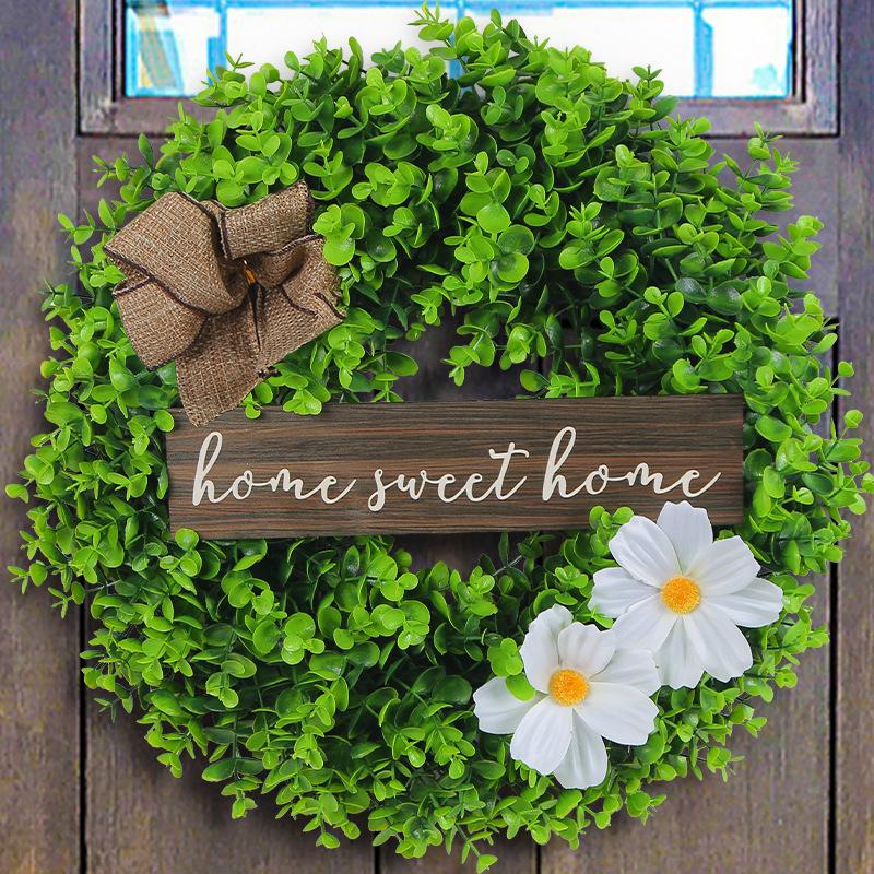Christmas, Wreath In Front of The Door, Decorations, Eucalyptus, Small Fresh, Signboard Wreath, Decorative Door Hanging