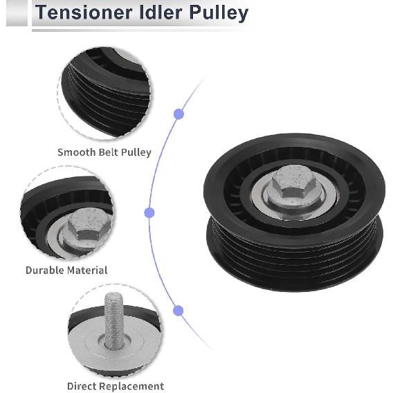 Keilriemenspannerrolle für Land Rover Range Rover 2012-heute Keilriemenspannerrolle mit Schraube Unterlegscheibe Nr. LR036304/LR024791 Schwarz 1 Stück