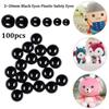 100pcs Black Safety Eyes Plastic Children Kids Toys High Quality Animal Puppet Crafts  For Bear Doll