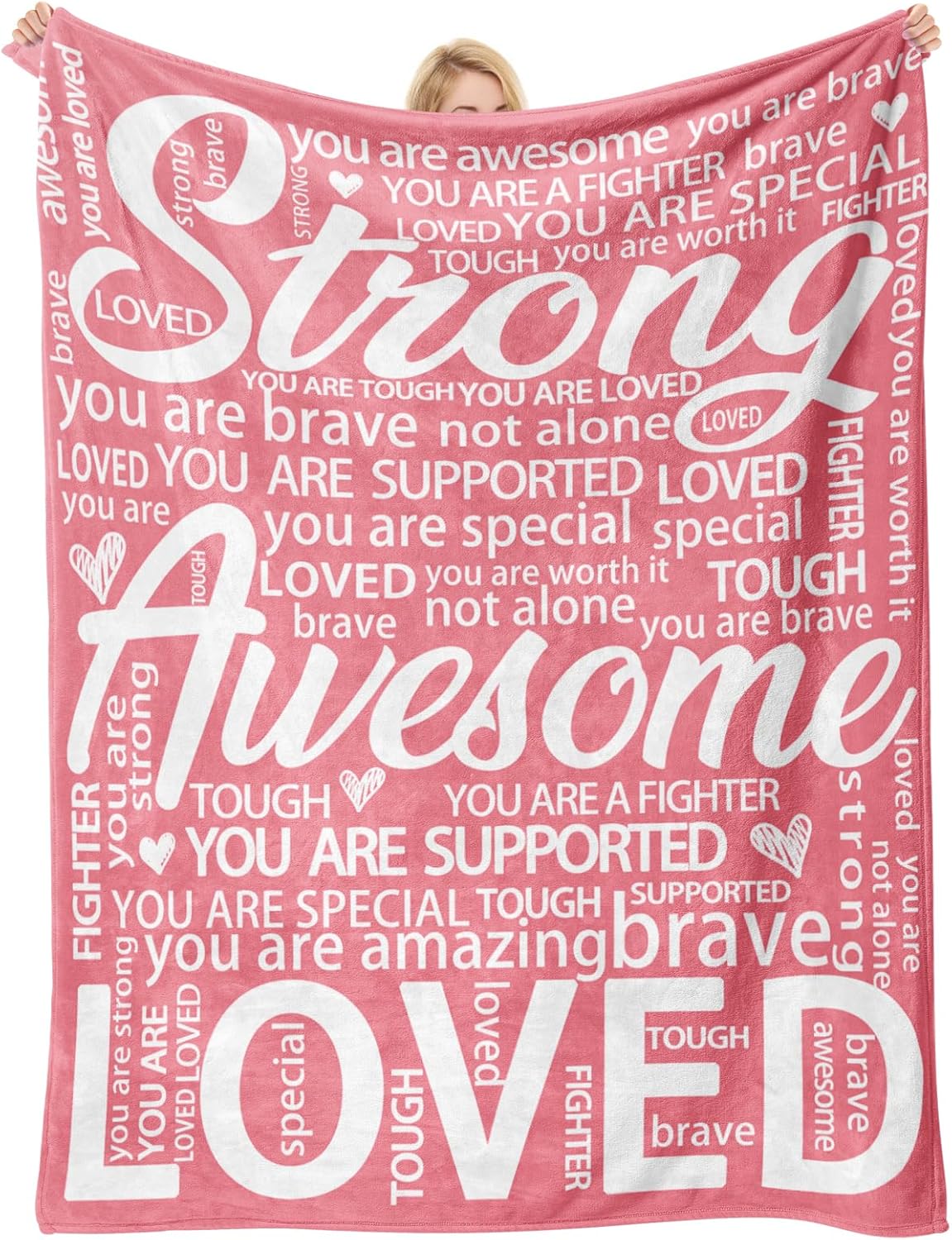 

Inspirational Healing Throw for Cancer Patients Soft Comfort Blanket Care Gift for Women Encouragement for Recovery and Hope wi 100x150cm