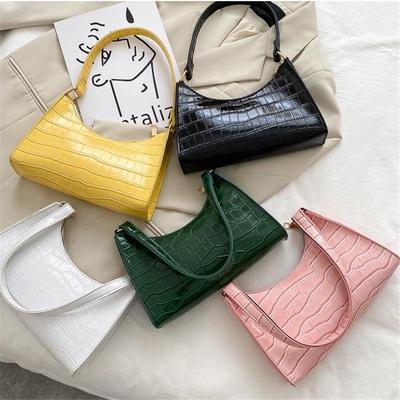 Moda pequena sacos de ombro para mulheres retro jacaré padrão couro do plutônio bolsa feminina casual diário tote underarm saco