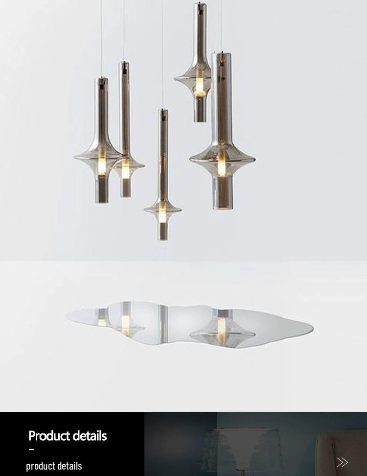 Italian PENTA Designer Pendant Light for Dining and Bars - Art Glass and Bamboo