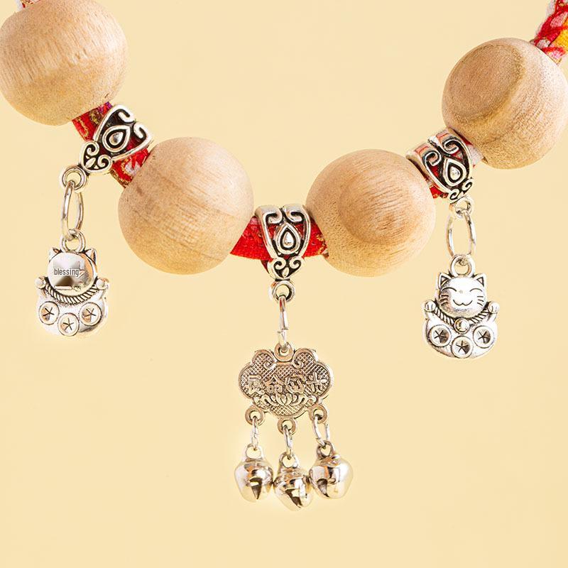 Pet Charm: Cat Collar with Bell & Longevity Lock Necklace