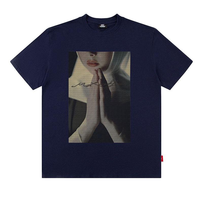 European And American High Street Abstract Printing T-Shirt Oversize Large Version Casual Cotton Short-Sleeved T-Shirt Men And Women